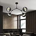 Plafoniera Minimal Iperione Acciaio Nero 4 Luci E14 Ip20 LA0111-EB-PL4-NR