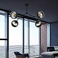 Plafoniera Minimal Iperione Acciaio Nero 4 Luci E14 Ip20 LA0111-EB-PL4-NR