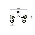 Plafoniera Minimal Iperione Acciaio Nero 4 Luci E14 Ip20 LA0111-EB-PL4-NR