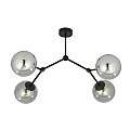 Plafoniera Minimal Iperione Acciaio Nero Grigio 4 Luci E14 Ip20 LA0111-EB-PL4-NR-GR