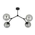 Plafoniera Minimal Iperione Acciaio Nero Grigio 4 Luci E14 Ip20 LA0111-EB-PL4-NR-GR