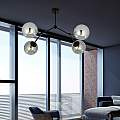 Plafoniera Minimal Iperione Acciaio Nero Grigio 4 Luci E14 Ip20 LA0111-EB-PL4-NR-GR