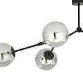 Plafoniera Minimal Iperione Acciaio Nero Grigio 4 Luci E14 Ip20 LA0111-EB-PL4-NR-GR