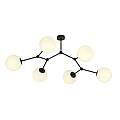 Plafoniera Minimal Iperione Acciaio Nero Bianco 6 Luci E14 Ip20 LA0111-EB-PL6-NR-BI