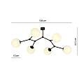 Plafoniera Minimal Iperione Acciaio Nero Bianco 6 Luci E14 Ip20 LA0111-EB-PL6-NR-BI