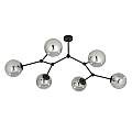 Plafoniera Minimal Iperione Acciaio Nero Grigio 6 Luci E14 Ip20 LA0111-EB-PL6-NR-GR