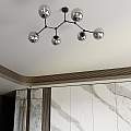 Plafoniera Minimal Iperione Acciaio Nero Grigio 6 Luci E14 Ip20 LA0111-EB-PL6-NR-GR