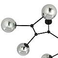 Plafoniera Minimal Iperione Acciaio Nero Grigio 6 Luci E14 Ip20 LA0111-EB-PL6-NR-GR
