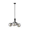 Sospensione Moderna 4 Luci Orione In Acciaio Nero E Sfere Vetro Fumè LA0112-EB-4-NR-GR