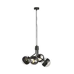 Lampadario Contemporaneo Themis Acciaio Nero 4 Luci E14