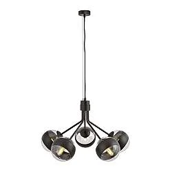 Lampadario Contemporaneo Themis Acciaio Nero 5 Luci E14