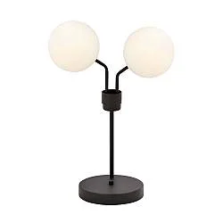 Lampada Da Tavolo Moderna Orione Acciaio Nero 2 Luci E14 Ip20
