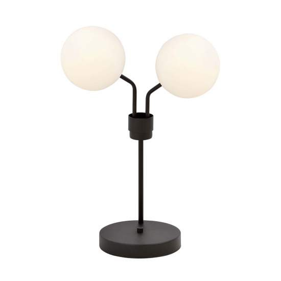 Lampada Da Tavolo Moderna Orione Acciaio Nero 2 Luci E14 Ip20 LA0112-EB-LT2-NR