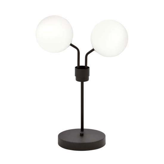 Lampada Da Tavolo Moderna Orione Acciaio Nero 2 Luci E14 Ip20 LA0112-EB-LT2-NR