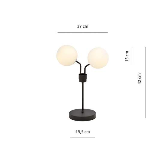 Lampada Da Tavolo Moderna Orione Acciaio Nero 2 Luci E14 Ip20 LA0112-EB-LT2-NR