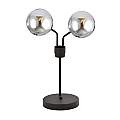 Lampada Da Tavolo Moderna Orione Acciaio Nero Grigio 2 Luci E14 Ip20 LA0112-EB-LT2-NR-GR
