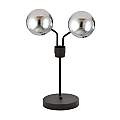 Lampada Da Tavolo Moderna Orione Acciaio Nero Grigio 2 Luci E14 Ip20 LA0112-EB-LT2-NR-GR