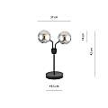 Lampada Da Tavolo Moderna Orione Acciaio Nero Grigio 2 Luci E14 Ip20 LA0112-EB-LT2-NR-GR