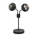Lampada Da Tavolo Moderna Orione Acciaio Nero Trasparente 2 Luci E14 Ip20 LA0112-EB-LT2-NR-TR