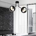 Plafoniera Contemporaneo Orione Acciaio Nero Trasparente 2 Luci E14 Ip20 LA0112-EB-PL2-NR-TR