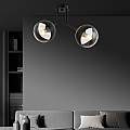 Plafoniera Contemporaneo Orione Acciaio Nero Trasparente 2 Luci E14 Ip20 LA0112-EB-PL2-NR-TR