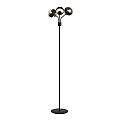 Piantana Moderno Orione Acciaio Nero Trasparente 3 Luci E14 Ip20 LA0112-EB-PT3-NR-TR