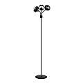 Piantana Moderno Orione Acciaio Nero Trasparente 3 Luci E14 Ip20 LA0112-EB-PT3-NR-TR