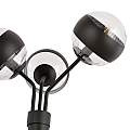 Piantana Moderno Orione Acciaio Nero Trasparente 3 Luci E14 Ip20 LA0112-EB-PT3-NR-TR