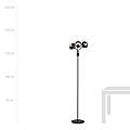 Piantana Moderno Orione Acciaio Nero Trasparente 3 Luci E14 Ip20 LA0112-EB-PT3-NR-TR