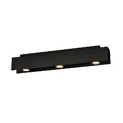 Plafoniera Moderna 3 Luci Cassiopea In Acciaio Nero