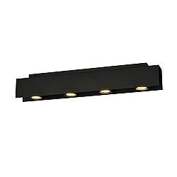 Plafoniera Moderna 4 Luci Cassiopea In Acciaio Nero
