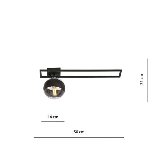 Plafoniera Moderna Andromeda Acciaio Nero 1 Luce E14 Ip20 LA0114-EB-PL1-NR-TR3