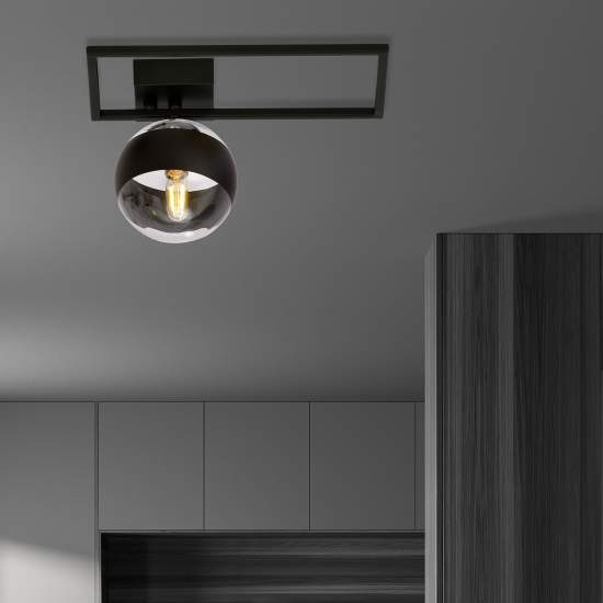 Plafoniera Moderna Andromeda Acciaio Nero 1 Luce E14 LA0114-EB-PL1-NR-TR4