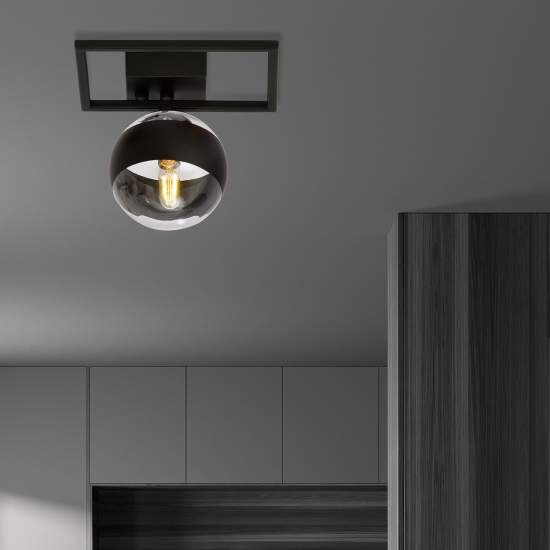 Plafoniera Moderna Andromeda Acciaio Nero Luce E14 Ip20 LA0114-EB-PL1-NR-TR5
