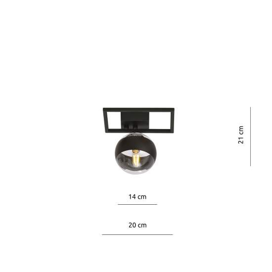 Plafoniera Moderna Andromeda Acciaio Nero Luce E14 Ip20 LA0114-EB-PL1-NR-TR5