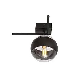 Plafoniera Moderna Andromeda Acciaio Nero Vetro 1 Luce E14 Ip20