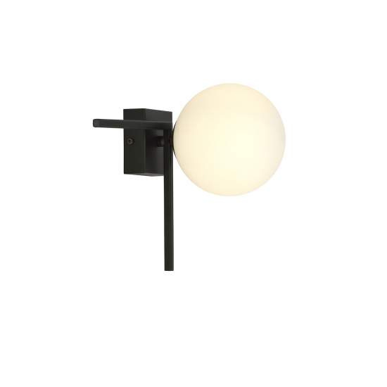 Plafoniera Moderna 1 Luce Andromeda 1130/1G In Acciaio Nero Vetro Opale LA0114-EB-PL1-NR7