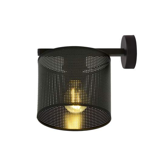 Applique Industrial 1 Luce Cigno In Acciaio Nero E Paralume A Cilindro LA0116-EB-AP1-NR