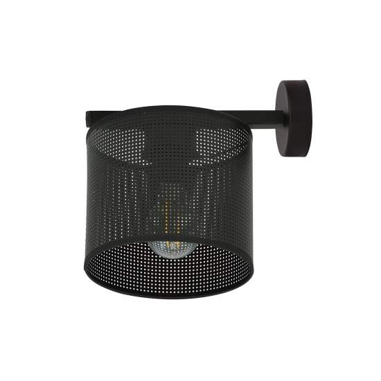 Applique Industrial 1 Luce Cigno In Acciaio Nero E Paralume A Cilindro LA0116-EB-AP1-NR