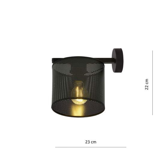 Applique Industrial 1 Luce Cigno In Acciaio Nero E Paralume A Cilindro LA0116-EB-AP1-NR