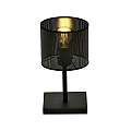 Lampada Da Tavolo Industrial 1 Luce Cigno In Acciaio Nero E Paralume A Cilindro LA0116-EB-LT1-NR
