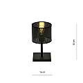Lampada Da Tavolo Industrial 1 Luce Cigno In Acciaio Nero E Paralume A Cilindro LA0116-EB-LT1-NR