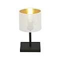 Lampada Da Tavolo 1 Luce Cigno In Acciaio Bianco E Paralume A Cilindro Oro LA0116-EB-LT1-NR-BI