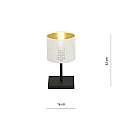 Lampada Da Tavolo 1 Luce Cigno In Acciaio Bianco E Paralume A Cilindro Oro LA0116-EB-LT1-NR-BI