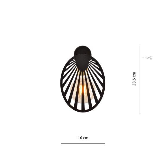 Applique Contemporanea 1 Luce Lira In Acciaio Nero E Oro LA0117-EB-AP1-NR