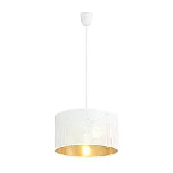 Sospensione Minimal 1 Luce Ladone In Acciaio Bianco E Oro