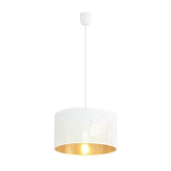 Sospensione Minimal 1 Luce Drago In Acciaio Bianco E Oro LA0118-EB-1-NR-BI