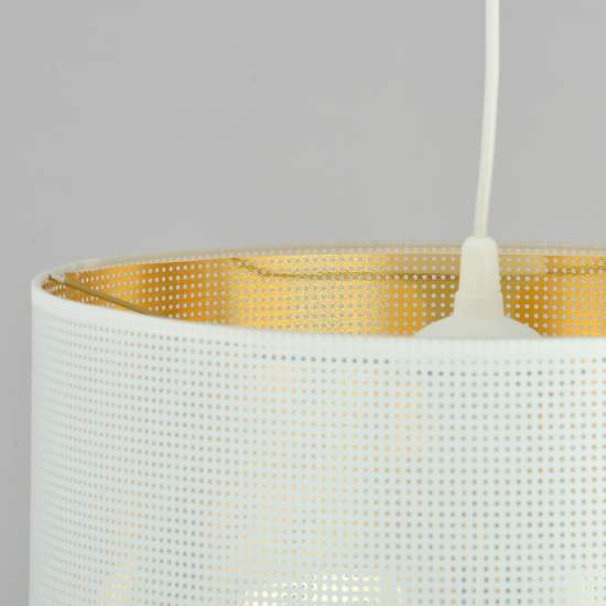 Sospensione Minimal 1 Luce Drago In Acciaio Bianco E Oro LA0118-EB-1-NR-BI