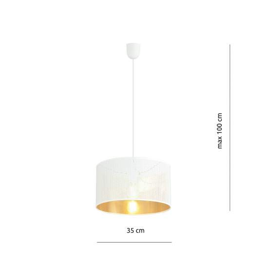 Sospensione Minimal 1 Luce Drago In Acciaio Bianco E Oro LA0118-EB-1-NR-BI