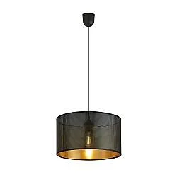 Sospensione Minimal 1 Luce Ladone In Acciaio Nero E Oro